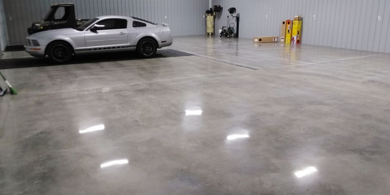 polished concrete garage floor